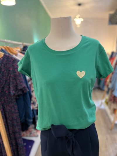 T-SHIRT COEUR Vert
